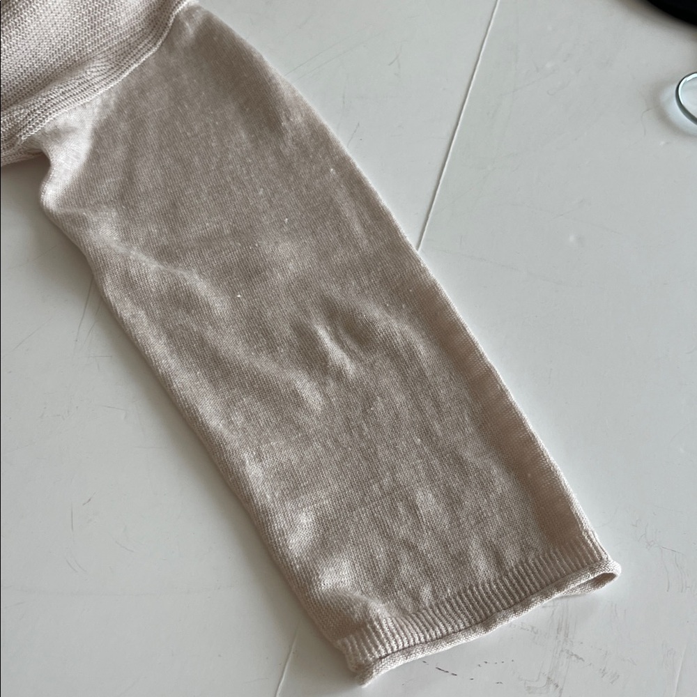 Poetry Soft Beige Lightweight 3/4 Sleeve Sweater - Picture 6 of 9